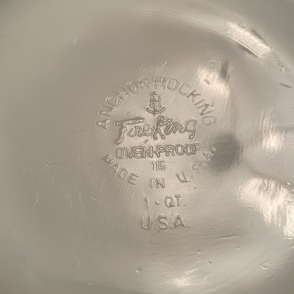 Vintage Fire King Blue Corn Floral Casserole Dish 1 Quart Milk Glass 50’s Era - Picture 4 of 11